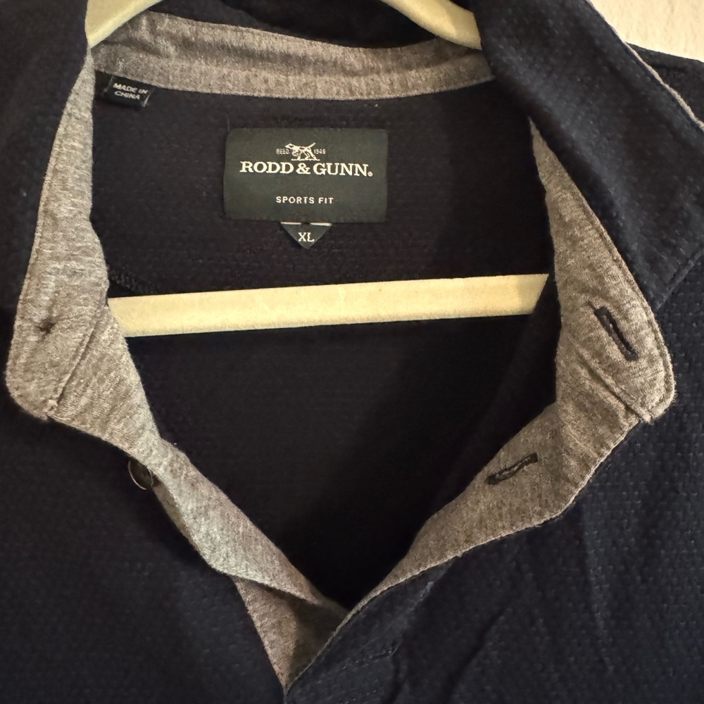 Rodd & Gunn Men's Navy Polo with Heather Grey Trim
